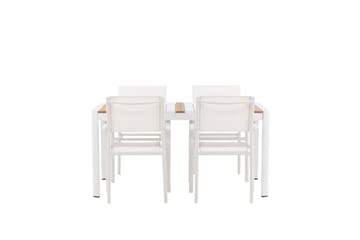 Togo Matgrupp Utomhus 150 cm Rektangulär med 4 Santorini Utestolar - Natur - Utemöbler & utemiljö - Utegrupp - Matgrupp utomhus