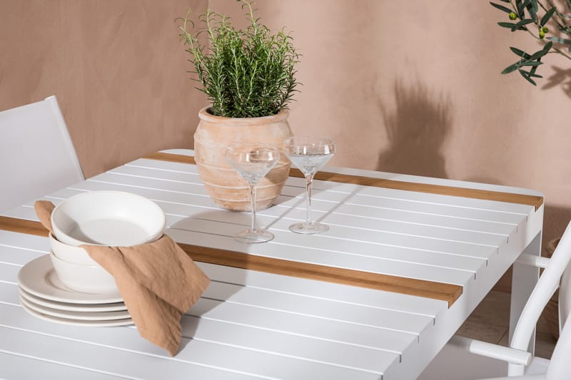 Togo Matgrupp Utomhus 150 cm Rektangulär med 4 Santorini Utestolar - Natur - Utemöbler & utemiljö - Utegrupp - Matgrupp utomhus