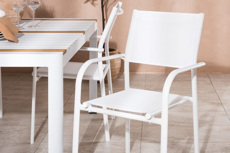 Togo Matgrupp Utomhus 150 cm Rektangulär med 4 Santorini Utestolar - Natur - Utemöbler & utemiljö - Utegrupp - Matgrupp utomhus