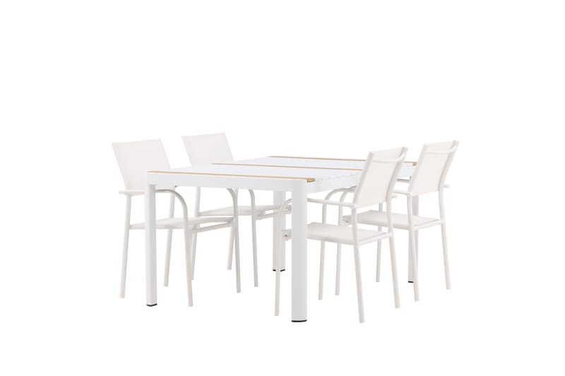 Togo Matgrupp Utomhus 150 cm Rektangulär med 4 Santorini Utestolar - Natur - Utemöbler & utemiljö - Utegrupp - Matgrupp utomhus