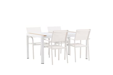 Togo Matgrupp Utomhus 150 cm Rektangulär med 4 Santorini Utestolar - Natur - Utemöbler & utemiljö - Utegrupp - Matgrupp utomhus
