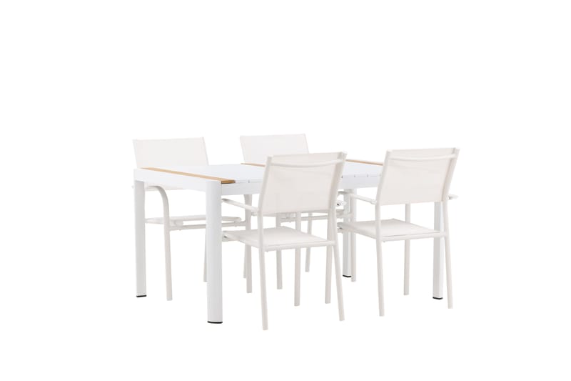 Togo Matgrupp Utomhus 150 cm Rektangulär med 4 Santorini Utestolar - Natur - Utemöbler & utemiljö - Utegrupp - Matgrupp utomhus