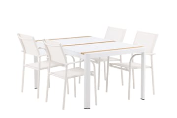 Togo Matgrupp Utomhus 150 cm Rektangulär med 4 Santorini Utestolar - Natur - Utemöbler & utemiljö - Utegrupp - Matgrupp utomhus