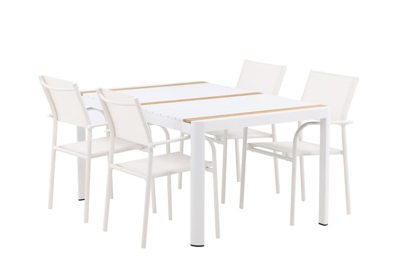 Togo Matgrupp Utomhus 150 cm Rektangulär med 4 Santorini Utestolar - Natur - Utemöbler & utemiljö - Utegrupp - Matgrupp utomhus