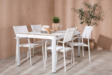 Togo Matgrupp Utomhus 150 cm Rektangulär med 4 Santorini Utestolar - Natur - Utemöbler & utemiljö - Utegrupp - Matgrupp utomhus