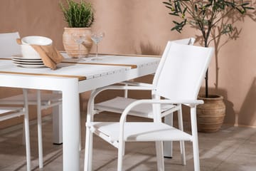 Togo Matgrupp Utomhus 150 cm Rektangulär med 4 Santorini Utestolar - Natur - Utemöbler & utemiljö - Utegrupp - Matgrupp utomhus