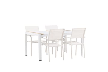 Togo Matgrupp Utomhus 150 cm Rektangulär med 4 Santorini Utestolar - Natur - Utemöbler & utemiljö - Utegrupp - Matgrupp utomhus