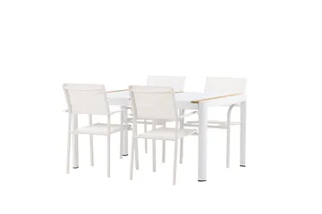 Togo Matgrupp Utomhus 150 cm Rektangulär med 4 Santorini Utestolar - Natur - Utemöbler & utemiljö - Utegrupp - Matgrupp utomhus
