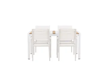 Togo Matgrupp Utomhus 150 cm Rektangulär med 4 Santorini Utestolar - Natur - Utemöbler & utemiljö - Utegrupp - Matgrupp utomhus