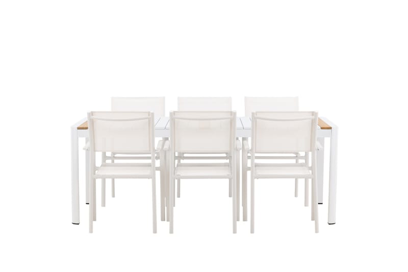 Togo Matgrupp Utomhus 200 cm Rektangulär med 6 Santorini Utestolar, Natur