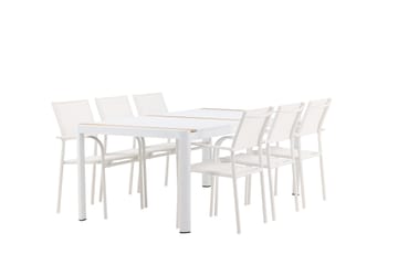 Togo Matgrupp Utomhus 200 cm Rektangulär med 6 Santorini Utestolar - Natur - Utemöbler & utemiljö - Utegrupp - Matgrupp utomhus