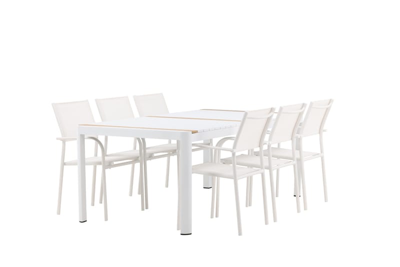 Togo Matgrupp Utomhus 200 cm Rektangulär med 6 Santorini Utestolar - Natur - Utemöbler & utemiljö - Utegrupp - Matgrupp utomhus