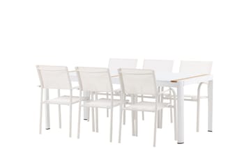 Togo Matgrupp Utomhus 200 cm Rektangulär med 6 Santorini Utestolar - Natur - Utemöbler & utemiljö - Utegrupp - Matgrupp utomhus