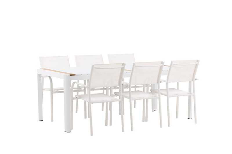 Togo Matgrupp Utomhus 200 cm Rektangulär med 6 Santorini Utestolar - Natur - Utemöbler & utemiljö - Utegrupp - Matgrupp utomhus