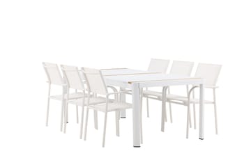 Togo Matgrupp Utomhus 200 cm Rektangulär med 6 Santorini Utestolar - Natur - Utemöbler & utemiljö - Utegrupp - Matgrupp utomhus