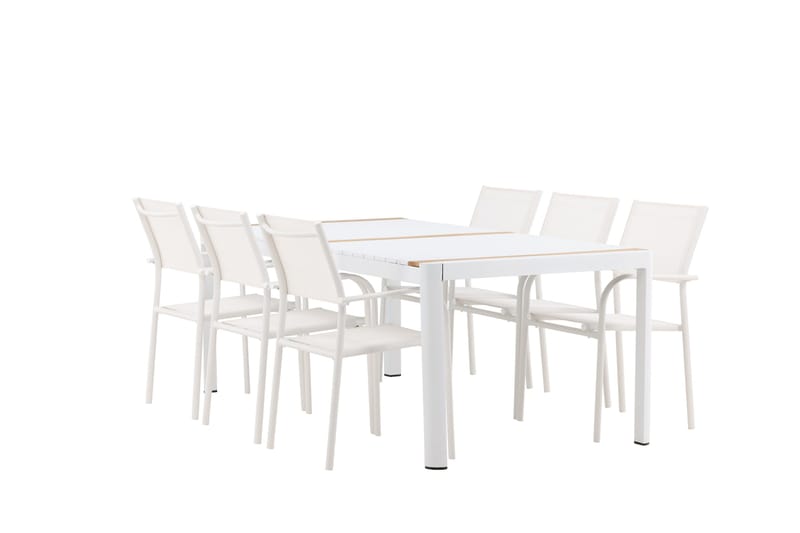 Togo Matgrupp Utomhus 200 cm Rektangulär med 6 Santorini Utestolar - Natur - Utemöbler & utemiljö - Utegrupp - Matgrupp utomhus