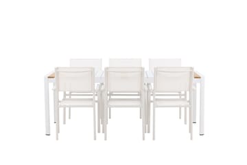 Togo Matgrupp Utomhus 200 cm Rektangulär med 6 Santorini Utestolar - Natur - Utemöbler & utemiljö - Utegrupp - Matgrupp utomhus