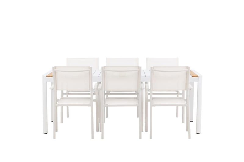 Togo Matgrupp Utomhus 200 cm Rektangulär med 6 Santorini Utestolar - Natur - Utemöbler & utemiljö - Utegrupp - Matgrupp utomhus