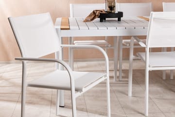 Togo Matgrupp Utomhus 200 cm Rektangulär med 6 Santorini Utestolar - Natur - Utemöbler & utemiljö - Utegrupp - Matgrupp utomhus