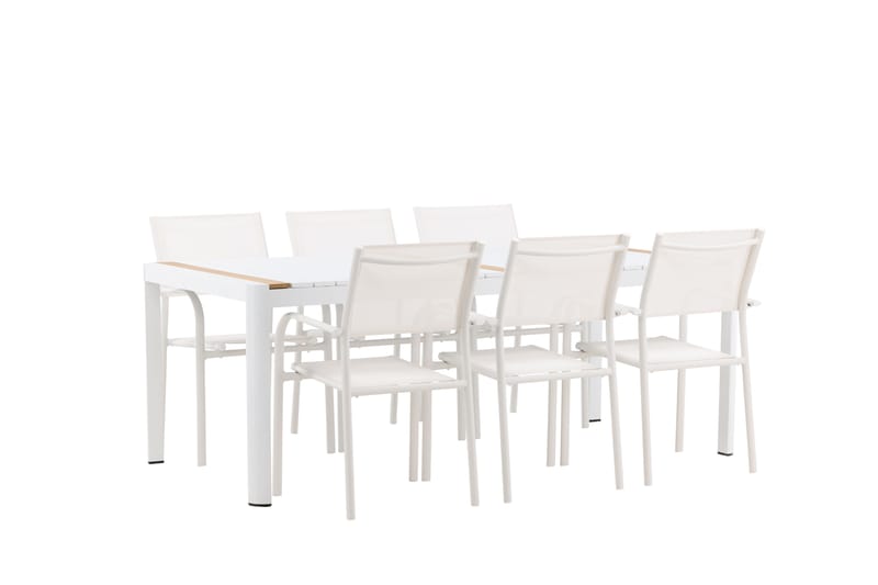 Togo Matgrupp Utomhus 200 cm Rektangulär med 6 Santorini Utestolar - Natur - Utemöbler & utemiljö - Utegrupp - Matgrupp utomhus