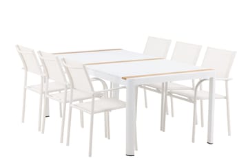 Togo Matgrupp Utomhus 200 cm Rektangulär med 6 Santorini Utestolar - Natur - Utemöbler & utemiljö - Utegrupp - Matgrupp utomhus