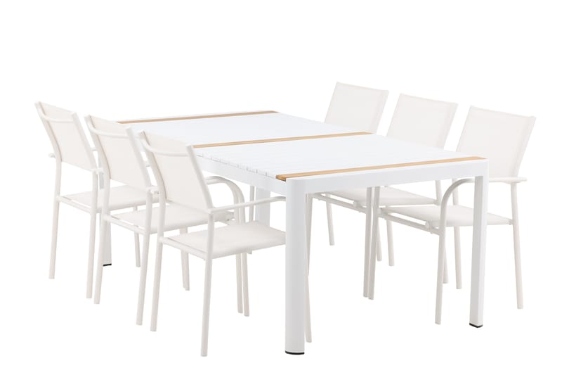 Togo Matgrupp Utomhus 200 cm Rektangulär med 6 Santorini Utestolar - Natur - Utemöbler & utemiljö - Utegrupp - Matgrupp utomhus