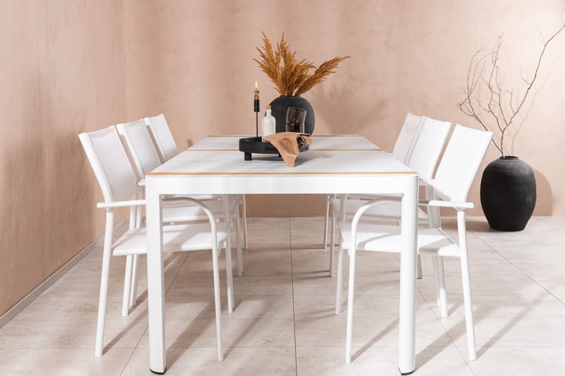 Togo Matgrupp Utomhus 200 cm Rektangulär med 6 Santorini Utestolar - Natur - Utemöbler & utemiljö - Utegrupp - Matgrupp utomhus