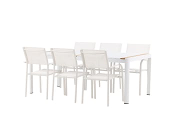 Togo Matgrupp Utomhus 200 cm Rektangulär med 6 Santorini Utestolar - Natur - Utemöbler & utemiljö - Utegrupp - Matgrupp utomhus