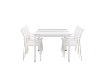 Togo Matgrupp Utomhus 200 cm Rektangulär med 6 Santorini Utestolar - Natur - Utemöbler & utemiljö - Utegrupp - Matgrupp utomhus