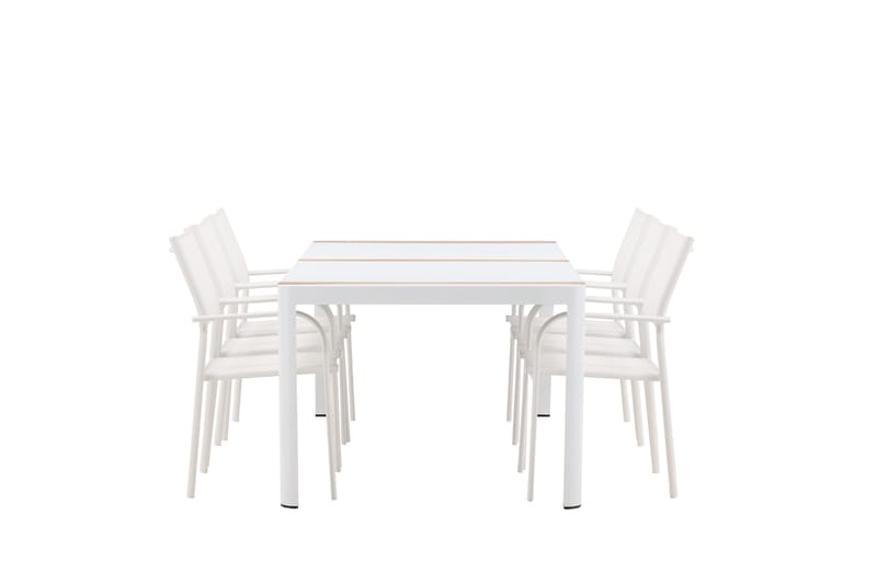 Togo Matgrupp Utomhus 200 cm Rektangulär med 6 Santorini Utestolar - Natur - Utemöbler & utemiljö - Utegrupp - Matgrupp utomhus