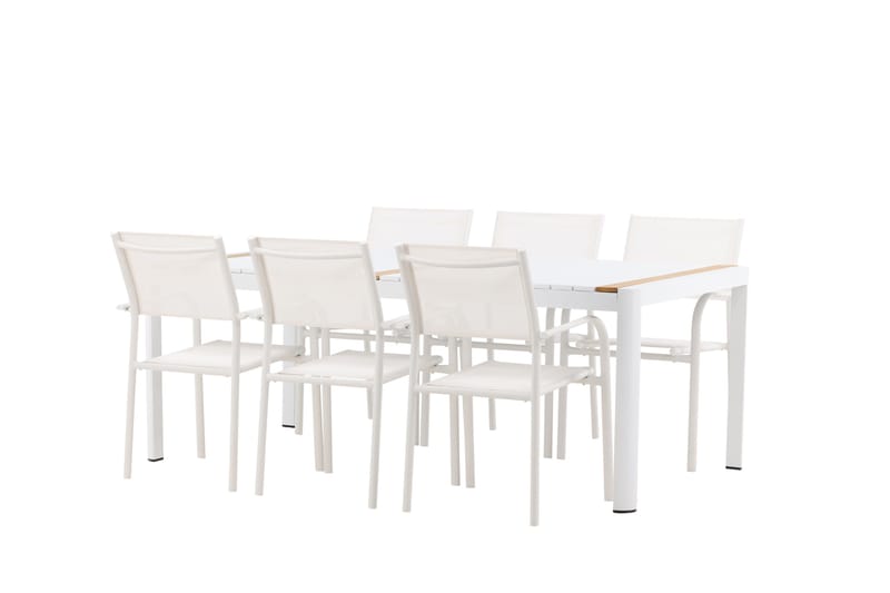 Togo Matgrupp Utomhus 200 cm Rektangulär med 6 Santorini Utestolar - Natur - Utemöbler & utemiljö - Utegrupp - Matgrupp utomhus