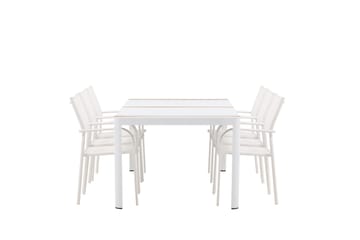 Togo Matgrupp Utomhus 200 cm Rektangulär med 6 Santorini Utestolar - Natur - Utemöbler & utemiljö - Utegrupp - Matgrupp utomhus