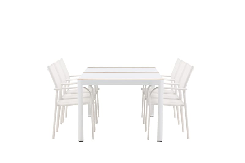 Togo Matgrupp Utomhus 200 cm Rektangulär med 6 Santorini Utestolar - Natur - Utemöbler & utemiljö - Utegrupp - Matgrupp utomhus