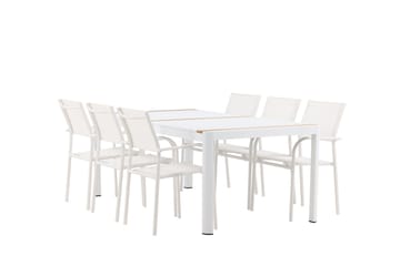 Togo Matgrupp Utomhus 200 cm Rektangulär med 6 Santorini Utestolar - Natur - Utemöbler & utemiljö - Utegrupp - Matgrupp utomhus