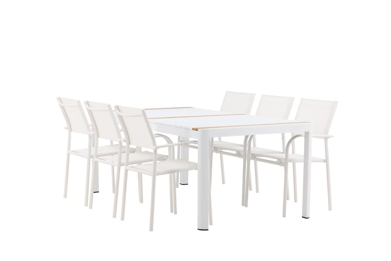 Togo Matgrupp Utomhus 200 cm Rektangulär med 6 Santorini Utestolar - Natur - Utemöbler & utemiljö - Utegrupp - Matgrupp utomhus