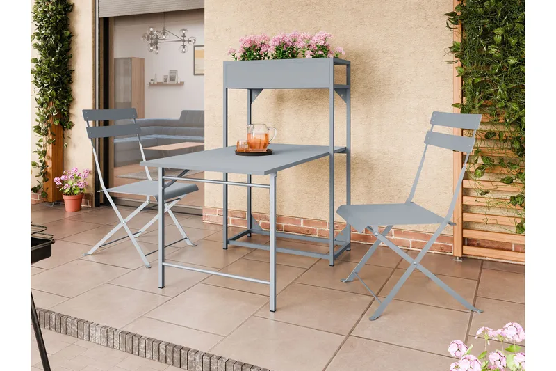 Tourra Liten Balkonggrupp 2-sits - Cafeset till balkong och uteplats - Grå - Utemöbler & utemiljö - Utegrupp - Cafegrupp & cafeset