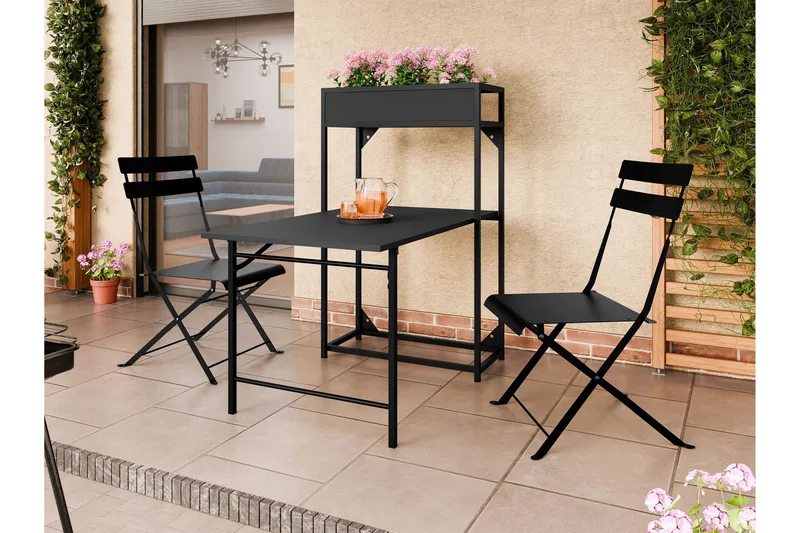 Tourra Liten Balkonggrupp och balkongset  2-sits - Cafeset balkong terrass - Svart - Utemöbler & utemiljö - Utegrupp - Cafegrupp & cafeset