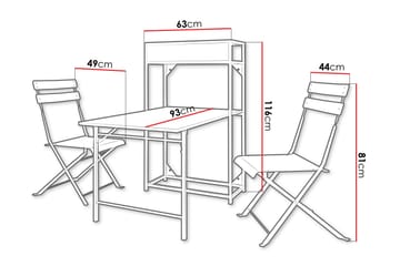 Tourra Liten Balkonggrupp och balkongset  2-sits - Cafeset balkong terrass - Svart - Utemöbler & utemiljö - Utegrupp - Cafegrupp & cafeset