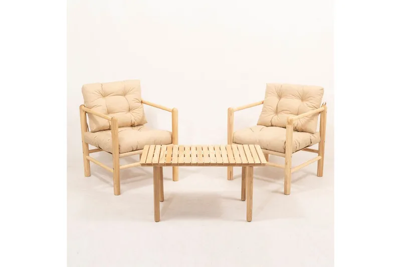 Trädgårdsbord & stolar (3 delar) Hue Grädde, Grädde