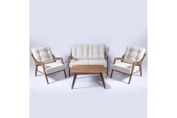 Trädgårdsbord & stolar (4 delar) Virella01 Grädde - Cremevit - Utemöbler & utemiljö - Utegrupp - Cafegrupp & cafeset