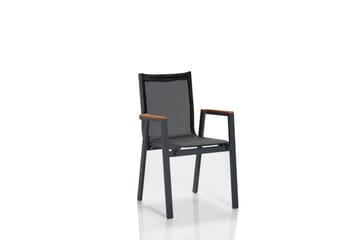 Trädgårdsbord & stolar (5 delar) Belorhaven Grå / Svart - Svart/Grå - Utemöbler & utemiljö - Utegrupp - Matgrupp utomhus