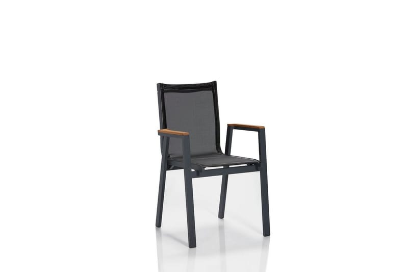 Trädgårdsbord & stolar (5 delar) Belorhaven Grå / Svart - Svart/Grå - Utemöbler & utemiljö - Utegrupp - Cafegrupp & cafeset