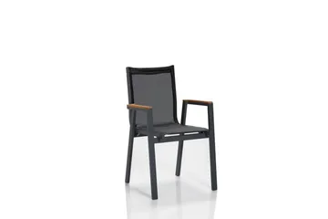 Trädgårdsbord & stolar (5 delar) Iraland Grå / Svart - Svart/Grå - Utemöbler & utemiljö - Utegrupp - Cafegrupp & cafeset