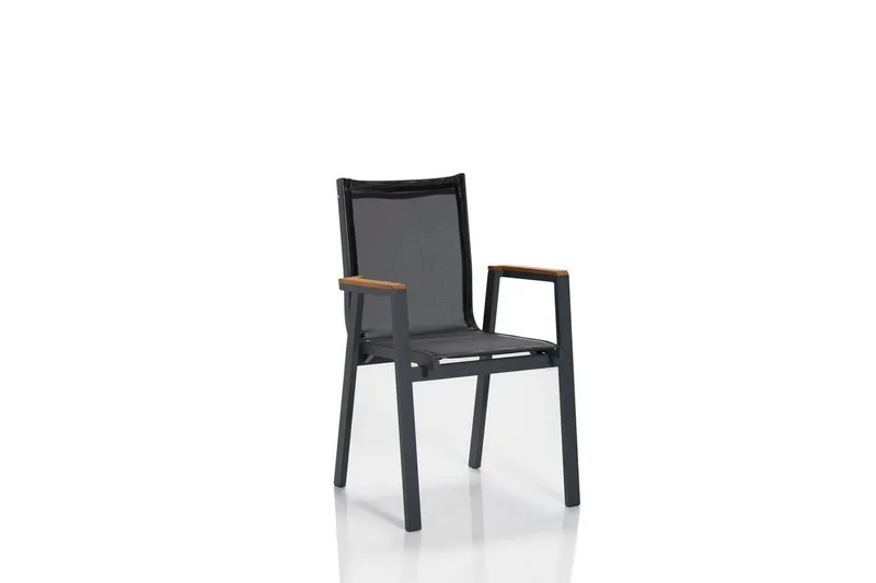 Trädgårdsbord & stolar (5 delar) Iraland Grå / Svart - Svart/Grå - Utemöbler & utemiljö - Utegrupp - Cafegrupp & cafeset