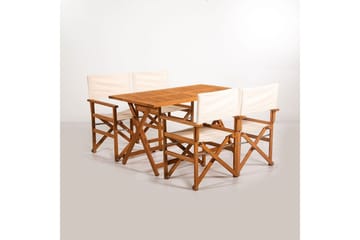 Trädgårdsbord & stolar (5 delar) Rathore Kräm - Cremevit - Utemöbler & utemiljö - Utegrupp - Matgrupp utomhus