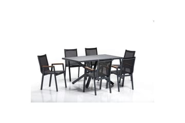 Trädgårdsbord & stolar (7 delar) Narellan Grå - Grå - Utemöbler & utemiljö - Utegrupp - Matgrupp utomhus