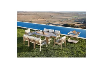 Trädgårdsbord & stolar (8 delar) Bonavista Keramik Beige - Ljusbrun - Utemöbler & utemiljö - Utegrupp - Matgrupp utomhus