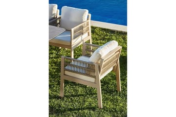 Trädgårdsbord & stolar (8 delar) Bonavista Keramik Beige - Ljusbrun - Utemöbler & utemiljö - Utegrupp - Matgrupp utomhus