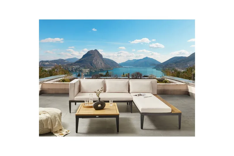 Trädgårdshörnsoffa med bord 3-sits Bracciano - Utemöbler & utemiljö - Utegrupp - Soffgrupp utomhus