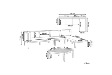 Trädgårdshörnsoffa med bord 4-sits Bracciano - Utemöbler & utemiljö - Utegrupp - Soffgrupp utomhus